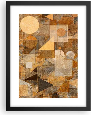 Produktbild von Gerahmtes Poster - Schwarzer Rahmen - Abstraktion Figuren Geometrisch - 30x40 cm - Wand Bild - Wanddeko - Wandbilder - Kunstposter - Wandposter - Bilderrahmen - Bilder - Kunstdruck - P2BPA30x40-4387