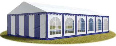 Immagine prodotto di TOOLPORT 6x12 mTendone per feste PREMIUM PVC blu-bianco 100% impermeabile Tendone da esterno Tenda party
