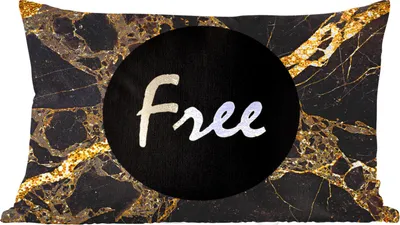 Produktbild von MuchoWow® Zierkissen Sofakissen Wohnzimmer Dekokissen 60x40 cm Zitate -  - Gold - Marmor - Kopfkissen - Polster mit Foto