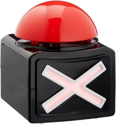 Image de Bouton buzzer avec son & éclairage LED pour les soirées jeux, quiz & fêtes
