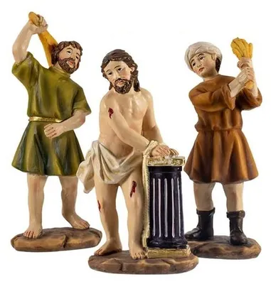 Jesus an der Säule, Kunstharzfigur, handbemalt, 9 cm