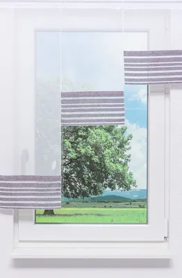 Produktbild von Lysel 4er SET Scheibenhänger Miniflächen Streifenglanz (Bx H) 30cm * 100cm grau/anthrazit