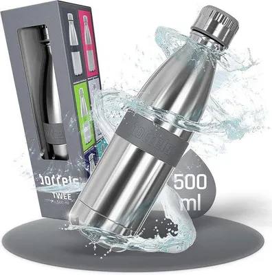 Immagine prodotto di Famanu Bottiglia termica in acciaio inossidabile, isolata, capacità 500 ml - Antiscivolo