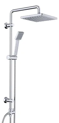 Immagine prodotto di Soffione doccia a pioggia - Sistema doccia - Altezza regolabile - 20 x 20 cm - Cromato