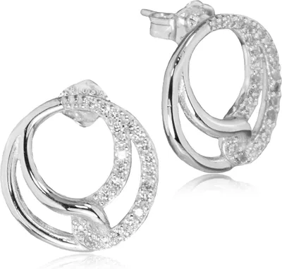 Produktbild von LUISIA Ohrstecker "Infinity Ringe" mit Zirkonia 66523 - 925 Silber Ohrringe