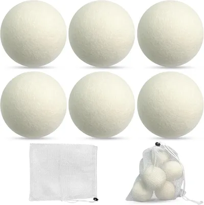 Produktbild von Trocknerbälle 6 Stück, Ø 8 cm, Schafwolle, für Wäsche
