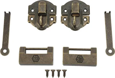 Immagine prodotto di Lucchetto con fibbia retrò in lega di zinco Lucchetto decorativo con chiave per portagioie in legno decorazione domestica