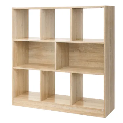 Obrázek produktu pro VASAGLE knihovna dub dřevěná police 97,5 x 100 x 30 cm dřevěná stojící police s otevřenými přihrádkami vitrína LBC52NL