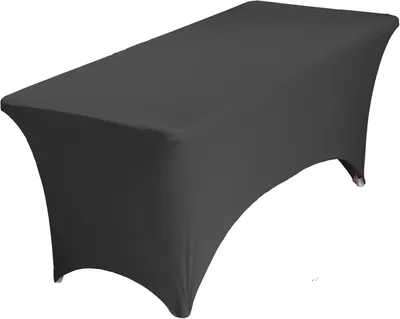 Produktbild von Dehnbare Tischdecke aus Elasthan für Terrassentische, Hochzeiten, Bankette, Verkaufsstände und Partys, 183 x 76 x 76 cm, schwarz