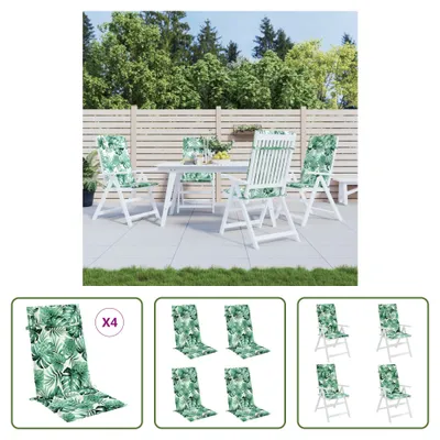Produktbild von The Living Store Hochlehner-Auflagen 4 Stk. Blattmuster Oxford-Gewebe