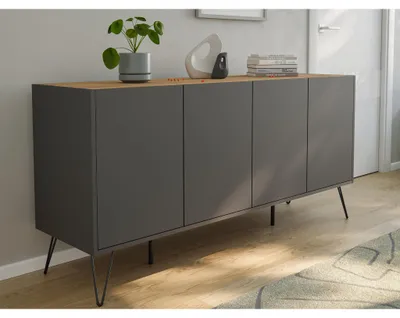 Produktbild von Posseik Sideboard Industrial H 155 cm Grafit/Eiche Top