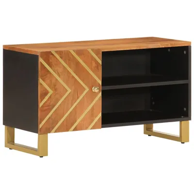 Produktbild von vidaXL TV-Schrank Braun und Schwarz 80x31,5x46 cm Massivholz Mango