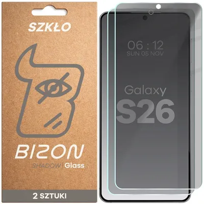 Produktbild von 2x Gehärtetes Glas mit Privatschutzfilter für Galaxy S26, Bizon Glass Clear Shadow Duo, getönt