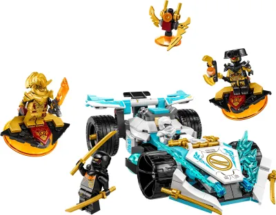 Produktbild von LEGO 71791 NINJAGO Zanes Drachenpower-Spinjitzu-Rennwagen, Spielzeug für Kinder ab 7 Jahren, Jungen & Mädchen, Fahrzeug-Bausatz mit Spinnfunktion und 4 Minifiguren