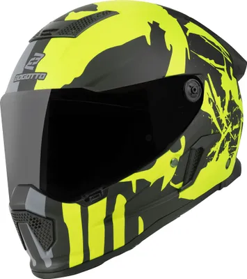 Produktbild von Bogotto Rapto Demon Helm, grau/gelb matt, L