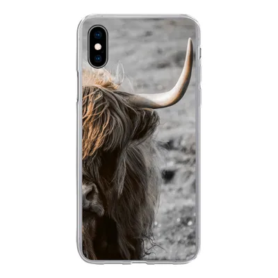 Produktbild von MuchoWow® Handyhülle Schutzhülle Hülle für iPhone Xs Schottische Highlander - Kühe - Natur Silikon Softcase Handy Hülle - Handytasche