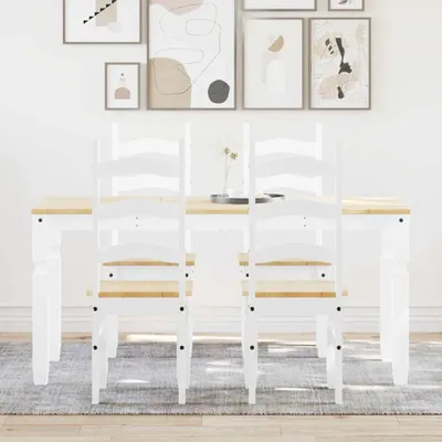 Produktbild von 5-tlg. Essgruppe Panama Weiß Massivholz Kiefer - Esszimmer