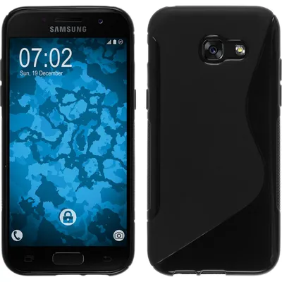 Produktbild von PhoneNatic Case kompatibel mit Samsung Galaxy A7 (2017) - schwarz Silikon Hülle S-Style + 2 Schutzfolien