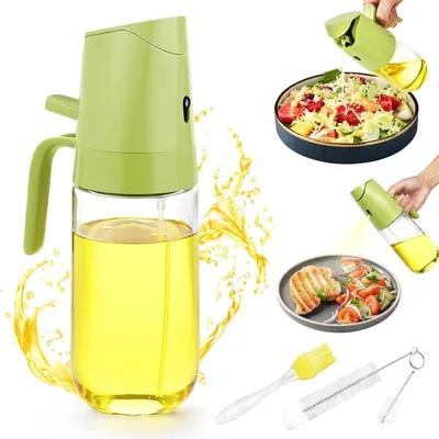 2-in-1 Ölsprüher 500 ml Glas – für Kochen, Backen, Grillen