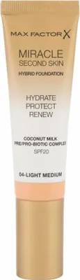 Obrázek produktu pro Pečující make-up pro přirozený vzhled pleti Miracle Touch Second Skin SPF 20 (Hybrid Foundation) 30 ml, 04 Light Medium