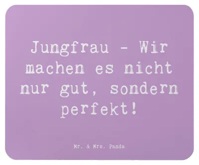 Produktbild von Mr. & Mrs. Panda Mousepad Spruch Jungfrau Perfektion - Lavendeltraum - Geschenk, Geschenke Astrologie, Perfektionismus, laptop, Sternzeichen, Mouse Pad, Tierkreiszeichen
