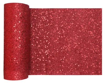 Zdjęcie produktu dla Dekoracja bieżnik brokatowy na stół - czerwone - 18 cm x 5 m - 1 szt.