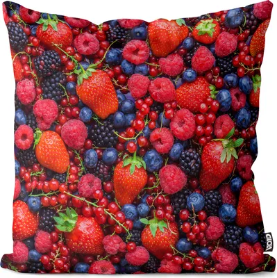 Produktbild von VOID Beeren Erdbeeren Blaubeeren Kissenbezug Kissenhülle sofa couch wohnzimmer dekoration wasserfest Outdoor Garten Kissen bezug deko
