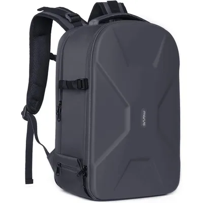 Productafbeelding van Waterdichte rugzak voor DSLR/SLR camera en 15-16" laptop - Harde cameratas met statiefhouder, diefstalbeveiliging en flexibele compartimenten, grijs