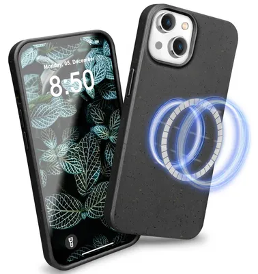 Produktbild von Hülle mit MagSafe für iPhone 14 Plus, Nachhaltig Öko Case Umweltfreundlich Schwarz