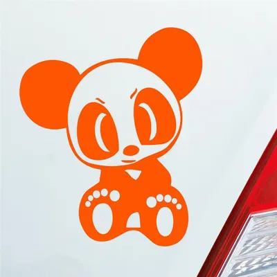 Produktbild von Auto Aufkleber Bad Panda Pandabär Bär Lustig 12x10 cm Orange Sticker Heckscheibenaufkleber
