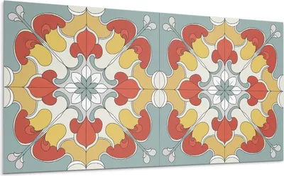 Produktbild von Blumenmandalamuster – Selbstklebende Fliesen – Wandverkleidung – Wandpaneel – PVC Fliesen – Vinylflisen – PCV Flisen – Selbstklebend – Wanddeko – 10 Stück 100 x 50 cm