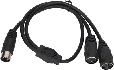 Productafbeelding van DIN 5 Pin Splitter Kabel - MIDI adapter Y-kabel - Muziekapparatuur verbinden - Zuivere koperen kern - 0.5 meter - Zwart