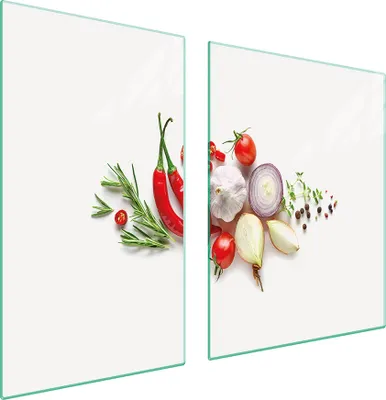 Immagine prodotto di Piastre copriforno 2 pezzi 100x52 Vetroceramica piano cottura tagliere vetro verdure cucina