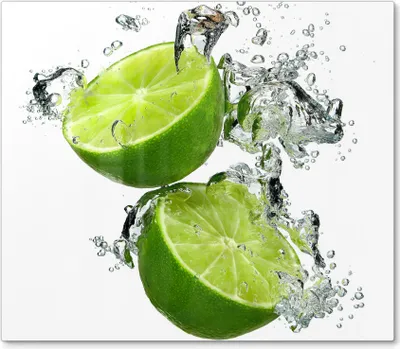 Produktbild von DEQORI Herdabdeckplatte Glas 1-tlg 'Limettenhälften im Wasser' Herd Abdeckung Küche