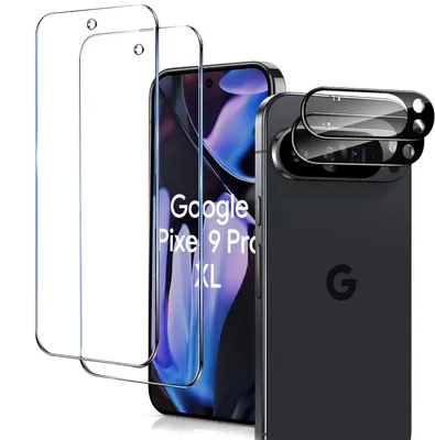 Produktbild von 2X Schutzglas ( Display + Kamera ) für Google Pixel 9 Pro XL Panzerfolie Full 9H