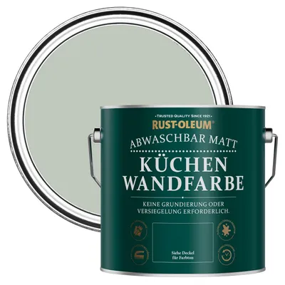 Produktbild von Rust-Oleum abwaschbare matte, geruchsarme grün Küchenwandfarbe - Kreidegrün 2,5