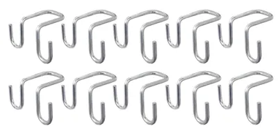 Zdjęcie produktu dla Alberts 839901 Haki do drabin, w dwóch rozmiarach, ocynkowane metodą Sendzimira, szerokość wewnętrzna 30 mm, głębokość 60 / 82 mm, zestaw 10 szt