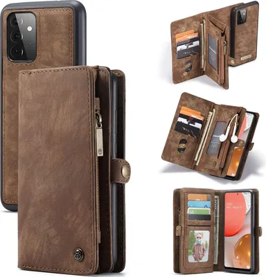 Produktbild von König Design Hülle kompatibel mit Samsung Galaxy A72 5G Kunstleder Handyhülle - Handy Case Braun