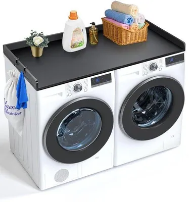 Produktbild von Waschtischblatt, 137,2 x 68,6 cm, Holz, Wasserdicht, mit Anti-Rutsch-Pads, für die Organisation der Waschräume, schwarz