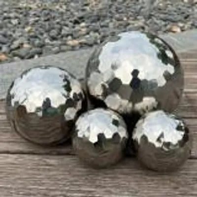 Produktbild von 4er Set Dekokugel Schwimmkugel Edelstahl Gartendeko glänzend