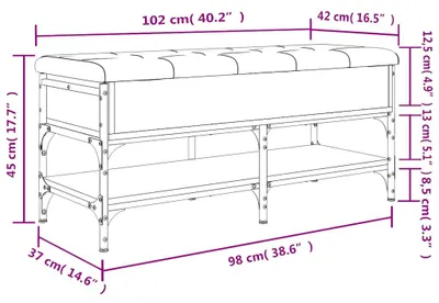 Produktbild von vidaXL Schuhbank Braun Eichen-Optik 102x42x45 cm Holzwerkstoff