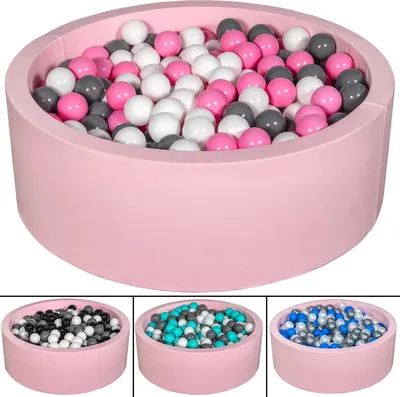 Produktbild von Trockenpool mit 450 Bällen, rosa. Trockenpool mit 450 Bällen, rosa (Farben der Bälle: rosa, blau, gelb (Pastelltöne))