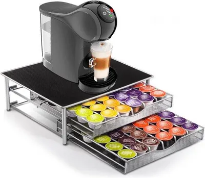 Produktbild von Famanu Kaffeekapselhalter mit Schublade für 72 Kaffeepods - Schwarz