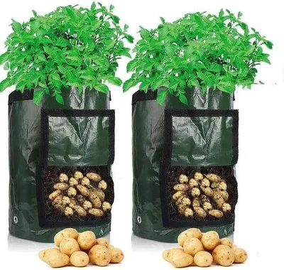 Obrázok produktu pre Vrecúško na zemiaky, 35 x 45 cm, odolný, 10 l kvetináč s vekom a uchom, sada 2 ks