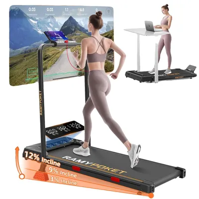 Obrázok produktu pre Bežiaci pás Walking Pad, 12% sklon, kompaktný a tichý dizajn, čierna farba
