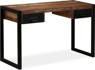 Produktbild von Schreibtisch mit 2 Schubladen Altholz Massiv 120x50x76 cm