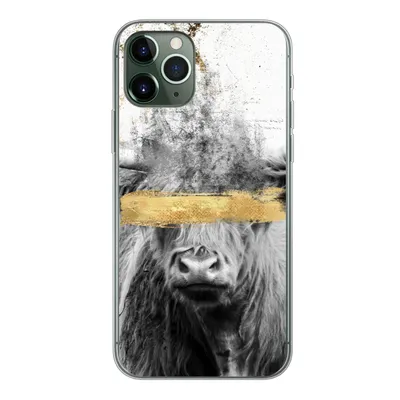 Produktbild von MuchoWow® Handyhülle Schutzhülle Hülle für iPhone 11 Pro Schottischer Highlander - Gold - Abstrakt Silikon Softcase Handy Hülle - Handy