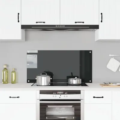 Produktbild von Möbel Küchenrückwand Schwarz 100x50 cm Hartglas - Hamburgerpressen &25183