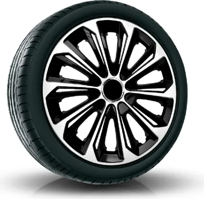 Produktbild von Radkappen Radzierblenden EINZELN (1Stück) 14 Zoll weiß/schwarz EXTRA STRONG Z458367