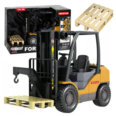 Zdjęcie produktu dla Wózek Widłowy Dla Dzieci Pojazd Światło Dźwięki Hak Auto Widłak + Paleta